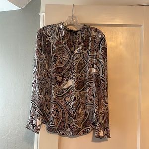 White House Black Market paisley print blouse